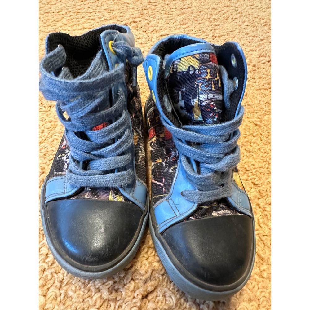 Kids Star Wars High Top‎ Sneakers Blue Lace Up Disney Shoes Size 11
